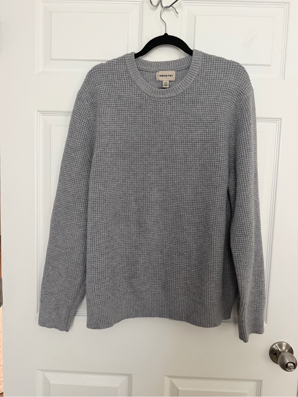 INDUSTRY Textured Light Gray Crewneck Sweater for Men
